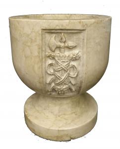 Particolare Vaso finemente scolpito - H 27 cm - Roma - Marmo Botticino